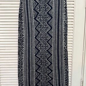 Peruvian Connection Black and Gray Maxi Skirt